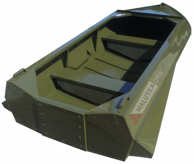 Алюминиевая лодка Романтика-Н 3.0 м., с булями, крашенная в цвет
